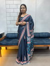 Tew Japan Satin Soft With Ajrak Print Sarees Wholesalers In Delhi